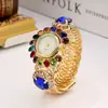 Pulsera Reloj Transfronteriza Nuevo Estilo Retro Europeo y Americano para Mujer Todo Fósforo Pulsera Reloj de Pedrería Moda Estilo Coreano Pulsera de Piedra de Cuarzo