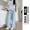 Calça Xadrez Vintage Calça Feminina Calça Fina de Verão Feminina Reta Slim Perna Larga Calça Casual Estilo Yamamoto Caminhada Lenta