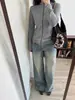 Nuevo Cardigan de Lana Casual de Punto para Mujer con Color Sólido Versátil Adelgazante Cuello Alto Pequeño Diseño de Cremallera Borde Enrollado 5121