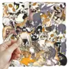 50 Adesivos Arranhadores de Gato, Mala, Caderno, Decoração de Copo d'Água, Adesivos de Animal de Estimação Transparentes à Prova d'Água Fofos de Desenho Animado