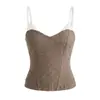 Top Corsé Bustier Estilo Chica Picante Pura y Atractivo, Ajustado, para Primavera y Verano, Camisola Corta para Mujer