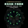POEDAGAR Marca Baodaqie Comercio Exterior Multifuncional Correa de Acero Negocio Calendario de Tres Ojos Reloj de Cuarzo para Hombre 815