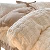 Conjunto de Cama de Veludo Coral de Quatro Peças Outono e Inverno Lençóis de Cama Capa de Edredom Flanela Veludo Leite Roupa de Cama Capa de Edredom Peluda Conjunto de Lençóis de Cama de Três Peças