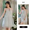 Robe Camisola Feminina Sexy Renda Preta Decote V Cadarço Malha Renda Solto Confortável Conjunto Pijama Doce XQ7461