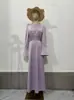 Amazon Europa y Estados Unidos 2023 Nuevo Otoño Vestido Francés de Palacio con Cintura Fruncida para Adelgazar, Manga Larga para Mujer