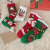 Calcetines de Invierno, Calcetines Cálidos de Polar de Coral, Calcetines de Medio Polar, Calcetines de Toalla, Calcetines de Dibujos Animados para Dormir en Casa, Calcetines Navideños Engrosados