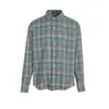 Camisa Xadrez Azul Destruída com Franjas Retrô Americana Primavera e Outono Marca Trendy Nicho Design de Vanguarda Jaqueta Camisa Masculina e Feminina