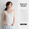 Chaleco Gris Ropa Interior para Mujer Ropa Exterior Adelgazante Tencel Lyocell Cuello Redondo Verano Sin Mangas Top de Capa Base Mujer