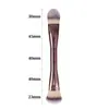 Brocha de maquillaje portátil de un solo mango y doble extremo, color café, transfronteriza, que incluye una brocha para base con forma de lengua y una brocha para contorno, con cerdas suaves, ideal para principiantes