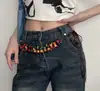 Estilo Étnico Retro Flor Madera Cuentas Cuerda Trenzada Cadena de Cintura para Mujer Estilo Bohemio Colorido Cinturón de Cuentas Accesorios de Estilo Casual