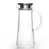 Juego de tetera y vaso para agua fría de vidrio resistente a altas temperaturas para uso doméstico, gran capacidad, resistente al calor y anticaídas, botella de agua