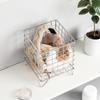 Cesta de almacenamiento de hierro para escritorio, gran capacidad, estilo dormitorio, caja de almacenamiento para libros de cuentas, artículos diversos, estante para cápsulas de café