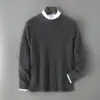 Baicai Rong 2026 Nuevo Suéter de Lana para Hombre Otoño/Invierno Cuello Semi Alto Casual Cálido Base de Punto para Negocios