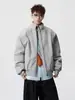 Chaqueta de Aviador Retro Americana con Paneles, Abrigo de Algodón para Hombre, Chaqueta de Algodón Gruesa de Invierno con un Toque de Lujo, Chaqueta Cálida Acolchada de Algodón