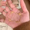 Pulsera Popular de Flor de Lirio Cepillada de Xiaohongshu para Mujer, Joyería de Moda Apilable, Diseño de Flor de Lirio por Ambos Lados