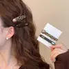 Grampo Lateral de Flor com Estampa de Leopardo para Mulheres 2025 Novo Clipe de Franja de Alta Qualidade para Cabelos Quebrados Clipe Lateral de Uma Linha Acessório de Cabelo