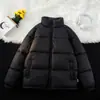 Jaqueta de Algodão Masculina Enbu de Inverno Cor Sólida Gola Alta Acolchoada Quente Tendência Moda Casaco Puffer Casual para Homens
