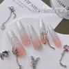 Joyería para uñas colgante de mariposa joyería nueva aleación plata lazo amor luna cadena diamante accesorios calientes