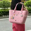Bolsa de Playa Eva para Exteriores Europea y Americana, Bolso de Mano con Accesorio Personalizable DIY, Gran Capacidad, Impermeable, Bolsa Personalizada con Agujeros Perforados