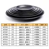 Vajilla Negra de Melamina Plato de Plástico Plato de Cena Plato para Guarnición Plato para Platos Fríos Plato para Barbacoa y Hot Pot Plato para Restaurante de Barbacoa Comercial