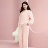 Pijama sin costuras, engrosado, para usar como prenda exterior, de medio forro polar para hombre, corte holgado, cuello redondo, estilo pullover, adecuado tanto para estar en casa como para usar al aire libre, conjunto de ropa de estar para hombre