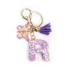 Chaveiro de Resina com Alfabeto Inglês A-Z Pingente de Borboleta Roxa com Franja Pingente para Bolsa Feminina Chaveiro de Carro