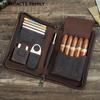Bolsa para Cigarros de Cuero Retro Crazy Horse Multifuncional de Viaje Portátil Estuche para 5 Cigarros Estuche de Cuero con Correa de Muñeca