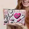 Bolsa de Cosméticos de Lino con Tema de Enfermera Gato Temu Amazon Transfronteriza Bolsa de Almacenamiento de Gran Capacidad Neceser Bolsa con Cremallera