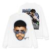 Camiseta de Manga Corta Estilo Retro Americano Transfronterizo con Estampado de Bad Bunny Suelta Resistente Cuello Redondo Sudadera con Capucha para Hombre