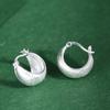 Puños de Oreja King Ciervo Dorado S925 Plata de Ley, Diseño de Nicho, Diseño Simple, Artesanía Cepillada de Plata Lisa, Pendientes de Plata de Moda para Mujer
