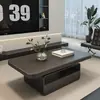 Mesa de Centro Rectangular Lujo Ligero Moderna Simple Minimalista Italiano de Gama Alta Apartamento Pequeño Sala de Estar Hogar Pizarra Diseñador