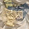 Lazo de ángel ~ satén de seda de hielo hueco ropa interior de puro viento para mujer dulce encaje cintura baja calzones de cadera