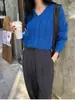 Nuevo Suéter de Punto de Lana Pura con Cuello en V para Mujer, Suéter Base Suave de Manga Larga, Moda Casual Simple Holgada