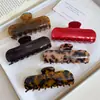Nuevo Estilo Pinza para el Cabello Simple Leopardo Ácido Acético Pinza de Agarre alta calidad Cuadrada Grande Lujo Ligero Pinza de Tiburón Pinza de Agarre Accesorios para el Cabello Venta al por Mayor