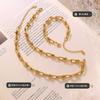 Moda Ins Retrô Francês Design de Nicho Colar Pulseira com Fivela em U Conjunto de Joias Aço Titânio Transfronteiriço Joias Atacado