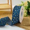 Estrella Cóncava y Convexa Estampado en Caliente Ola de Estrellas Mezclilla Manchada Cinta Moño DIY Accesorios para el Cabello Cinta Creativa para Empaque Cinta