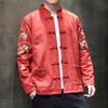 Outono e Inverno 2024 Novo Cruzamento Masculino Dragão Chinês Casaco Tang Retrô Tamanho Grande Moda Masculina Fivela Casaco Tang