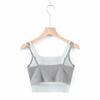 Sexy Ropa Apilada Falso Dos Piezas Sling Chaleco Pequeño Cinturón para Mujer Almohadilla para el Pecho Corto Algodón Puro Sling Ropa Exterior Top Camisa Base Moderna