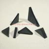 Foshan protector de esquina triangular de vidrio de plástico negro protector de ángulo de vidrio antigolpes irrompible protector de esquina de goma