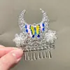 Chapéu Meia-Coroa Acessórios para Ímã de Geladeira DIY Lembrança de Guizhou Coroa de Cabelo Prateada Chapéu Étnico Miao Adorno de Cabeça de Chifre de Borboleta Chapéu