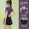 Conjunto Profissional Feminino de Manga Curta de Secagem Rápida para Corridas Matinais, Maratona, Treinamento Aeróbico, Novo Estilo de Verão, Roupas Fitness Emagrecedoras