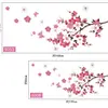 Ay6008 Adesivo de Parede Flor de Pessegueiro Rosa Borboletas Voando Sala de Estar Parede de Fundo da TV Decoração Mural Adesivo de Parede Removível