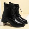 Botas Martins para mujer zapatos de madre botas cortas 2024 otoño e invierno nuevo forro polar zapatos de algodón zapatos de señoras de mediana edad una generación de cabello