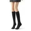 Calcetines negros de lana hasta la pantorrilla para mujer, otoño e invierno, adelgazantes, cálidos, estilo JK, con ligera compresión para evitar que se resbalen, engrosados, versátiles, largos