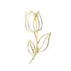 Broche de Tulipán Dorado Estilo Chanel, Pin de Flor de Moda Simple y Versátil, Broche Floral Anti-Exposición, Accesorio Calado