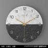 Reloj de Pared Redondo de Metal con Textura de Mármol Simple para Sala de Estar, Decoración de Arte de Pared, Adornos, Reloj Creativo Silencioso