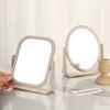 Espejo de maquillaje de doble cara HD, mesa giratoria, espejo de tocador de paja de trigo, espejo de princesa cuadrado grande, venta al por mayor de fábrica
