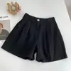 Silhueta Evasê Que Realça o Comprimento das Pernas/Shorts Quentes Soltinhos de Verão para Mulheres, Estilo Coreano Versátil Cor Sólida Casual Esportivo Shorts de Perna Larga