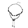 Genial Nuevo Estilo Chino Irregular Grava Borla Mariposa Colgante Collar Joyería de Cadena para Clavícula de Alta Gama Exquisita para Mujer
