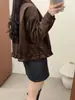Chaqueta Corta Retro con Solapa para Mujer 2026 Otoño Nueva Elegante Versátil Adelgazante Dobladillo Elástico Chaqueta Top Tendencia